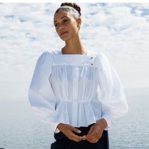 Ciao Lucia Allegra top white cotton poplin